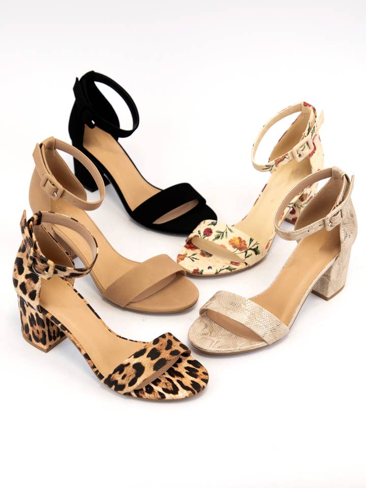 CCOCCI - Wholesale Low Heels - Women's - CAKE CHUNKY MID HEEL ANKLE STRAP SANDALS2