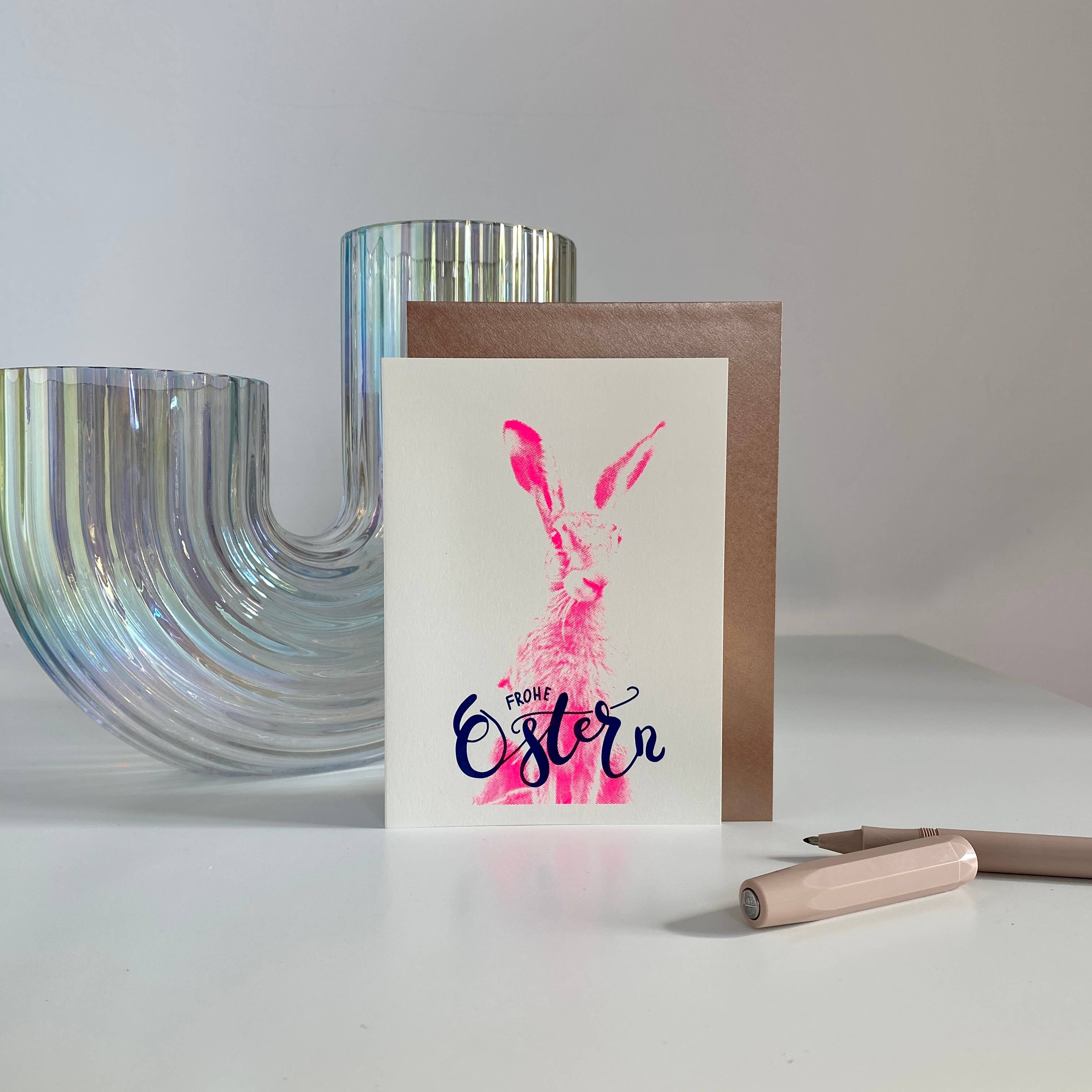 Pink Stories – Engroshandel Påskekort – Frohe Ostern Foto pink1