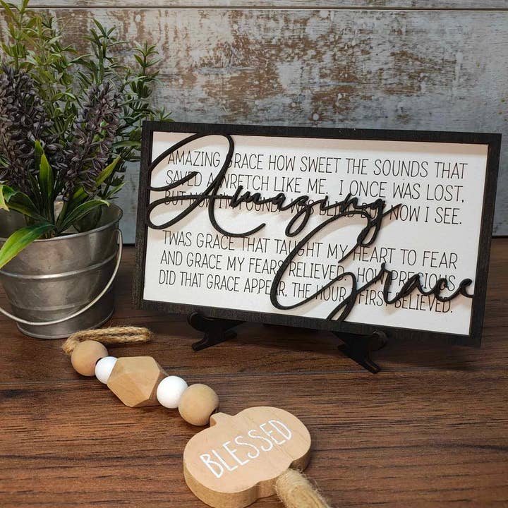 Heartland Decor - Wholesale Sign - Amazing Grace Lyric Sign