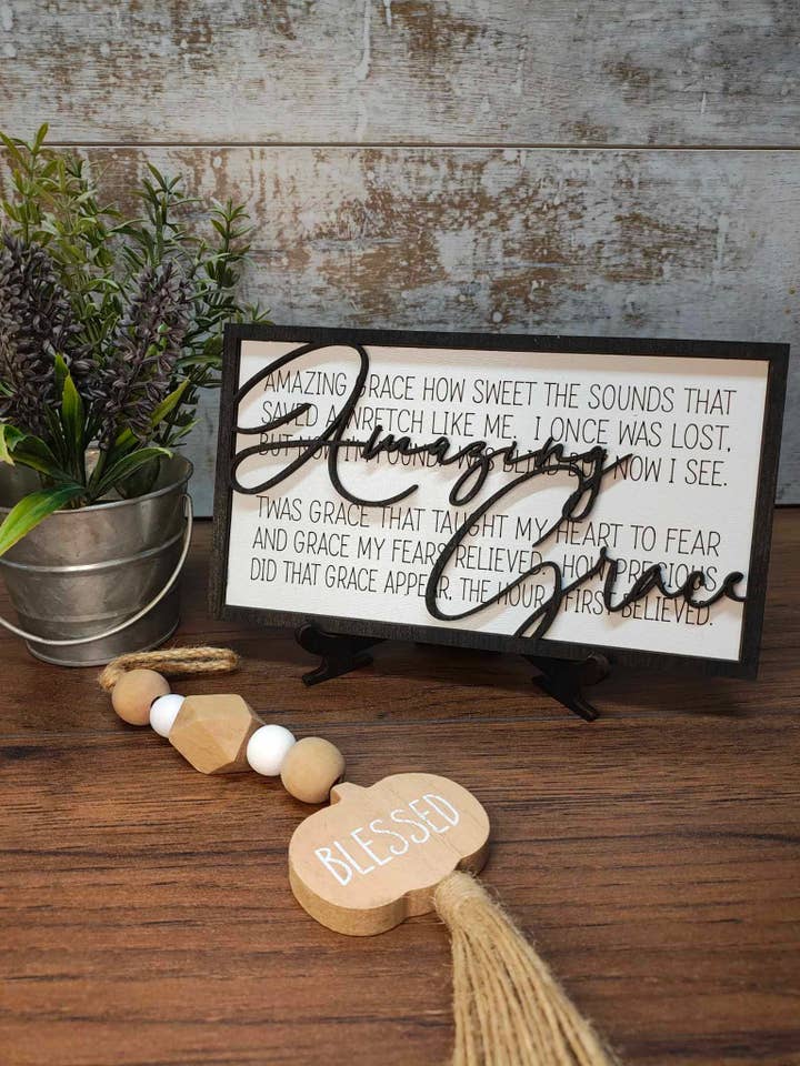 Amazing Grace Lyric Sign for wholesale by Heartland Decor