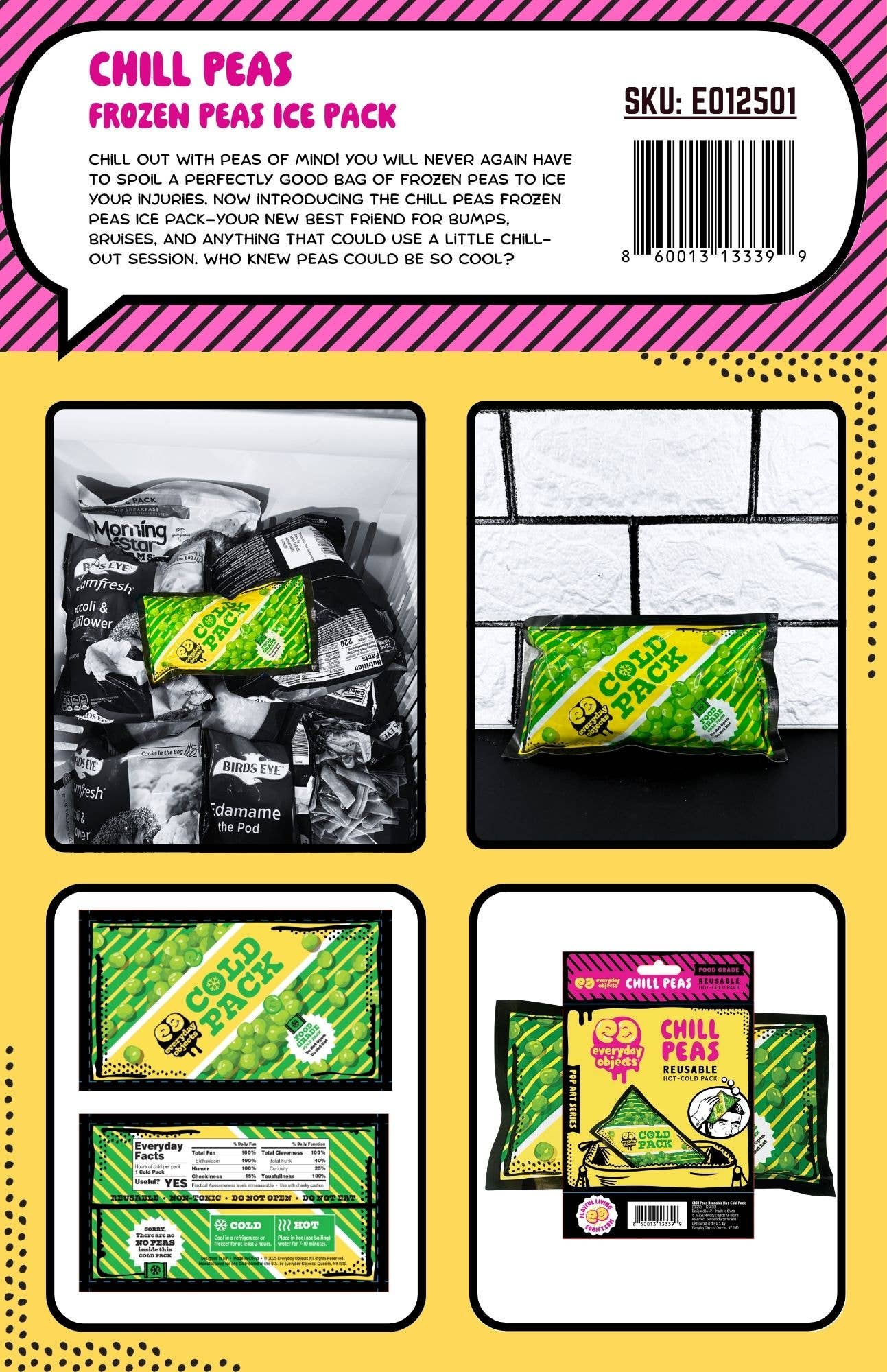 Everyday Objects – wholesale Ispåse – Chill Peas – Återanvändbar Värme-Kylpack5