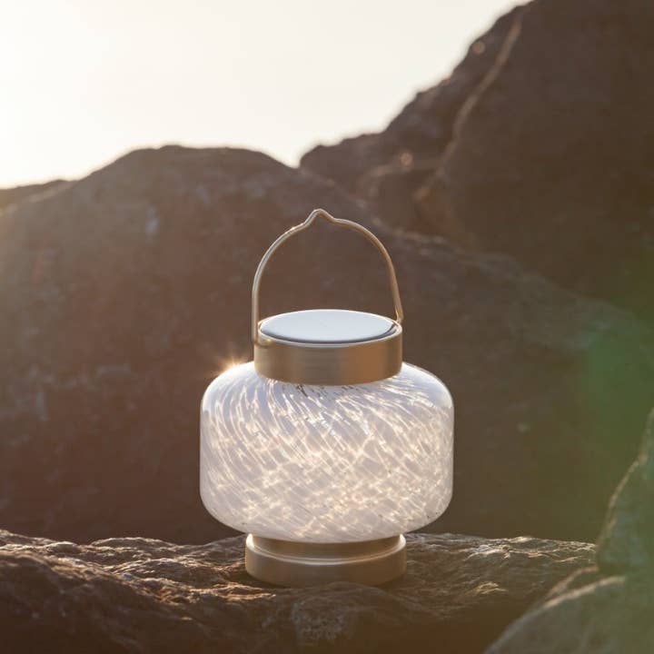 Allsop Home & Garden - Wholesale Buiten/gazonlicht - Boaters Lantern - Glazen buitenlantaarn op zonne-energie van 7,5 „- Vierkant3