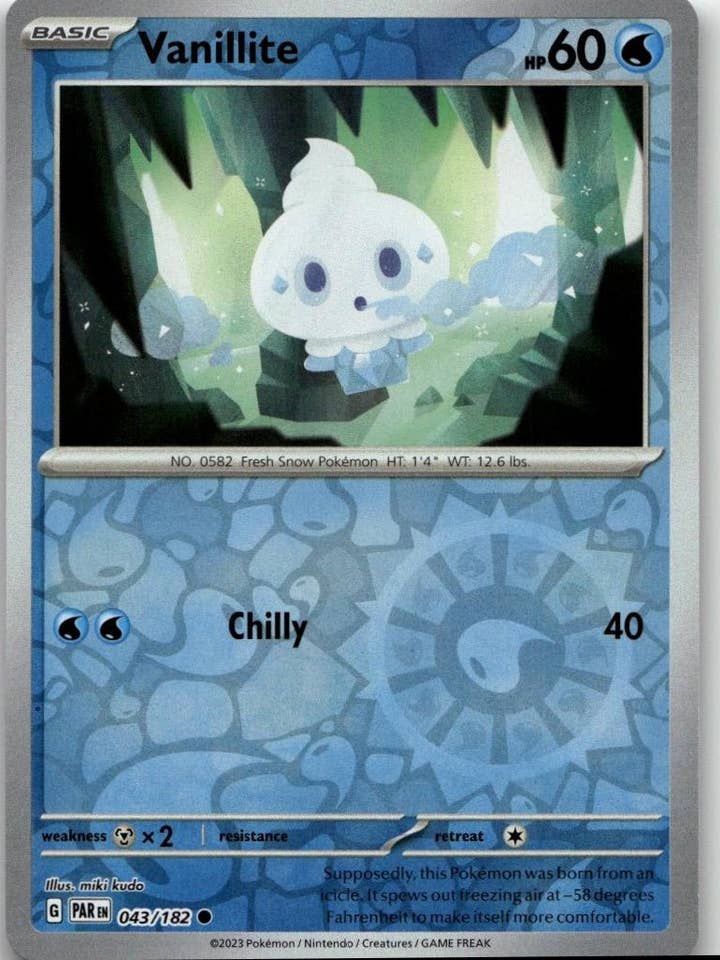 Pokémon SV04: Paradox Rift - Vanillite #043/182 för wholesale av Chronic Cards