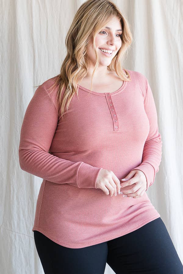 7th Ray - Vente Tunique – femme - [GRANDE TAILLE] Haut Tunique à Manches Longues avec Boutons-Pression T4275XL19