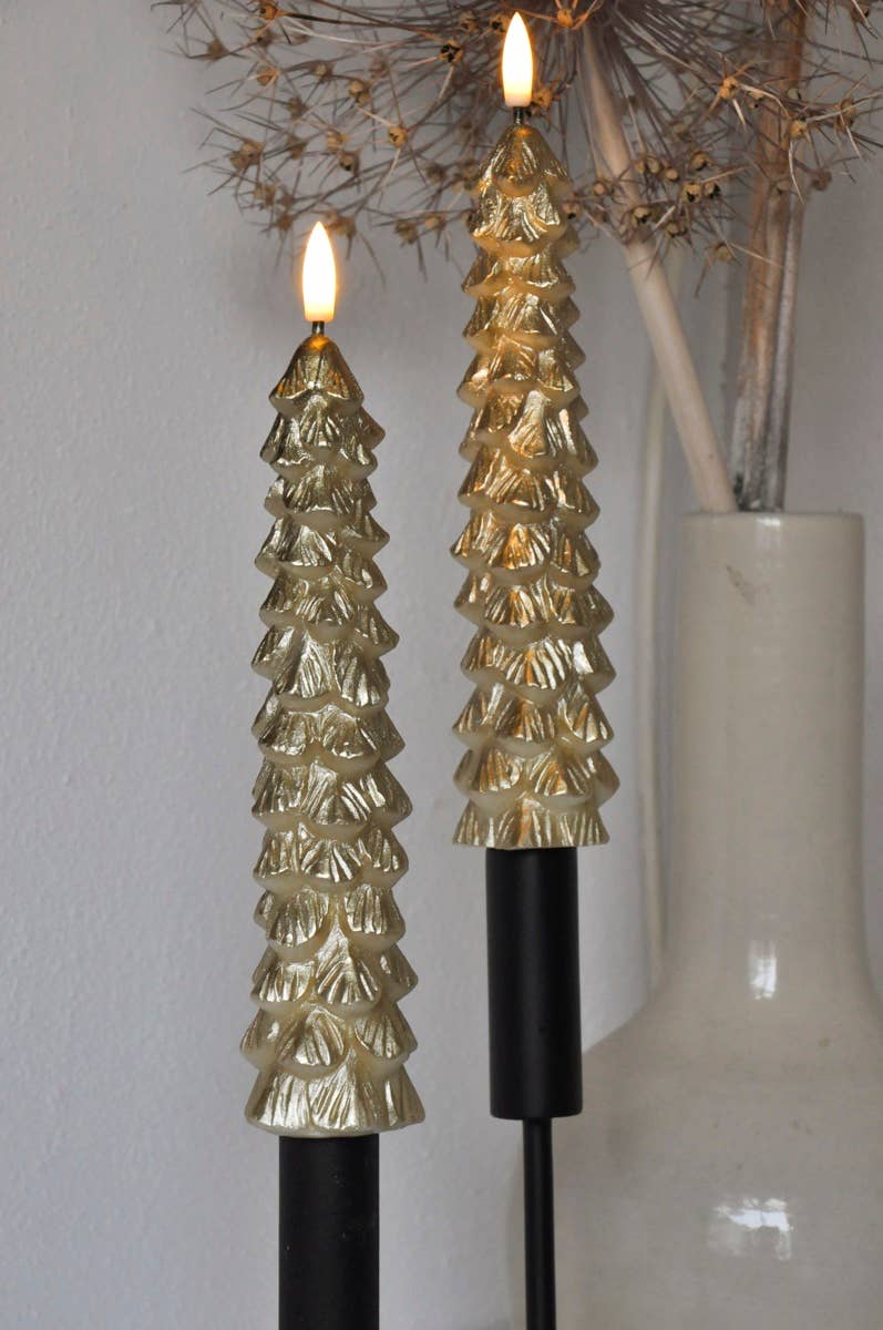 Aifcandles - Wholesale Flameless Candle - LED X-Mas Tree Candle Gold - Set of 21