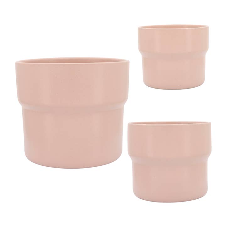 Sagebrook Home - Wholesale Plant Pot - Planters Set of 3 - Pink Ceramic Round Mushroom, 7/9/10 in.5