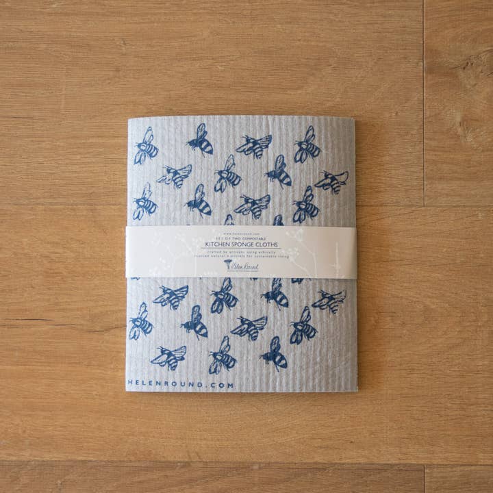 Helen Round - hand printed linen and bamboo wellness - Wholesale Dishcloth - Kitchen Cloths, Set Of 2 Household Sponges, Swedish Cloths11