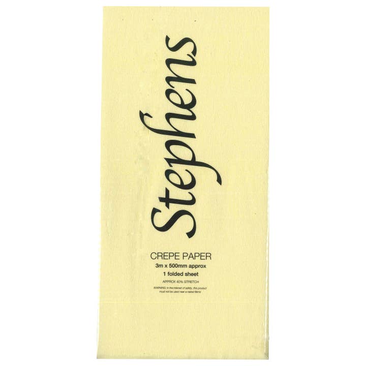 West Design Products – wholesale Craft supplies – Stephens Crepe, 40% Stretch, 1 Sheet Lemon Yellow 3m x 500mm