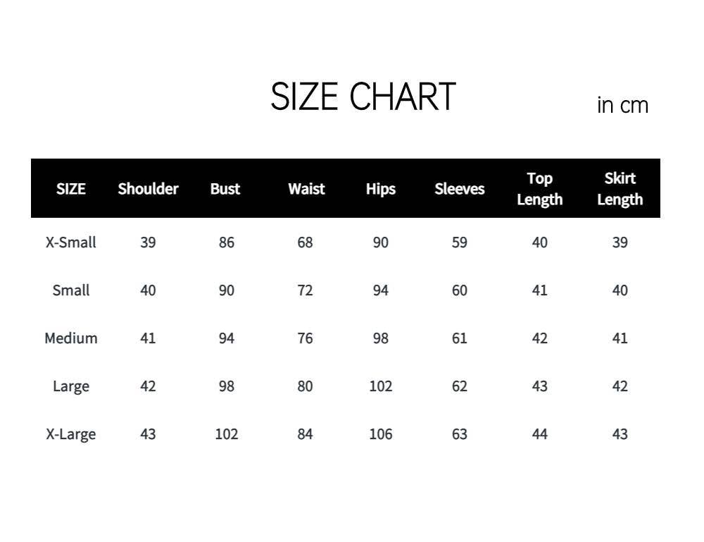 Preto Conjunto de duas peças Emery com blusa de manga longa e saia, decorado com cristais pretos para venda a revendedores na Faire6