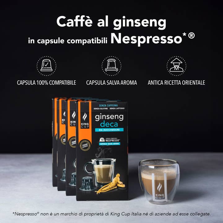 KING CUP - Wholesale Oploskoffie/espresso - Ginseng Deca om gesuikerd te worden - Nespresso-capsules3