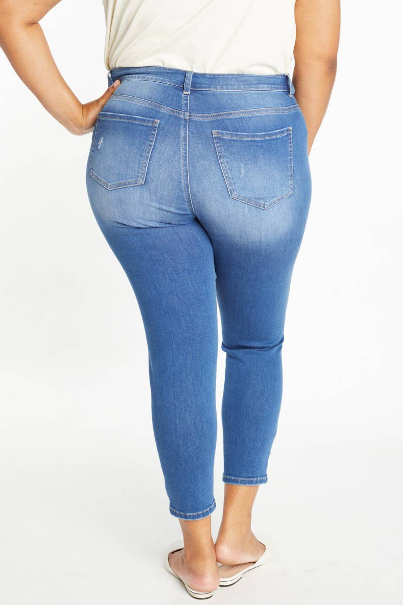 MOYEN OUVRIR PACK Jean Skinny Taille Haute Cheville Grande Taille WEP3310XL en vente sur Faire2
