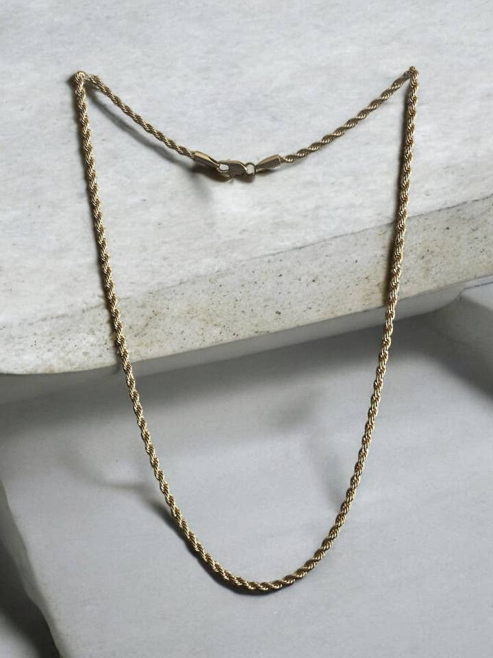 Reb-stil 17 tommer lang 14k guldbelagt kæde for engroshandel hos Divina Jewelry & Accessories LLC