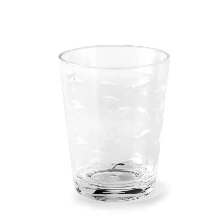 Huang Acrylic - Wholesale Cocktail/Liquor Glass - Embossed Fish 14-Oz. Dof