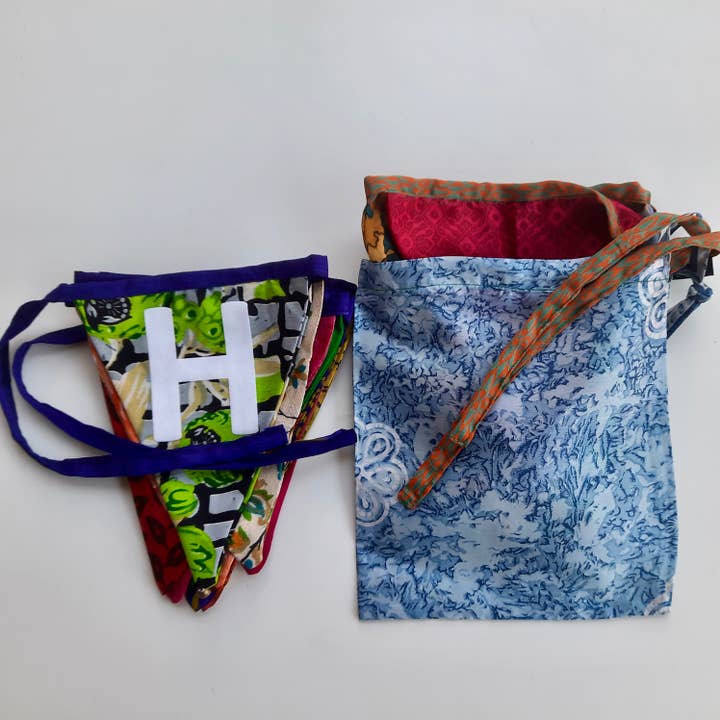 Green Frog India – wholesale Bunting/garland – Upcycled Sari Happy Birthday Bunting/Garland and Flags