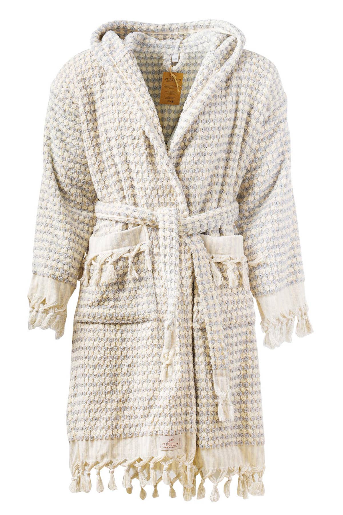 YURTLUS - Wholesale Robe - Women's - Unique 100% Cotton Pockets Bathrobe, Bubble Handwoven Robe27