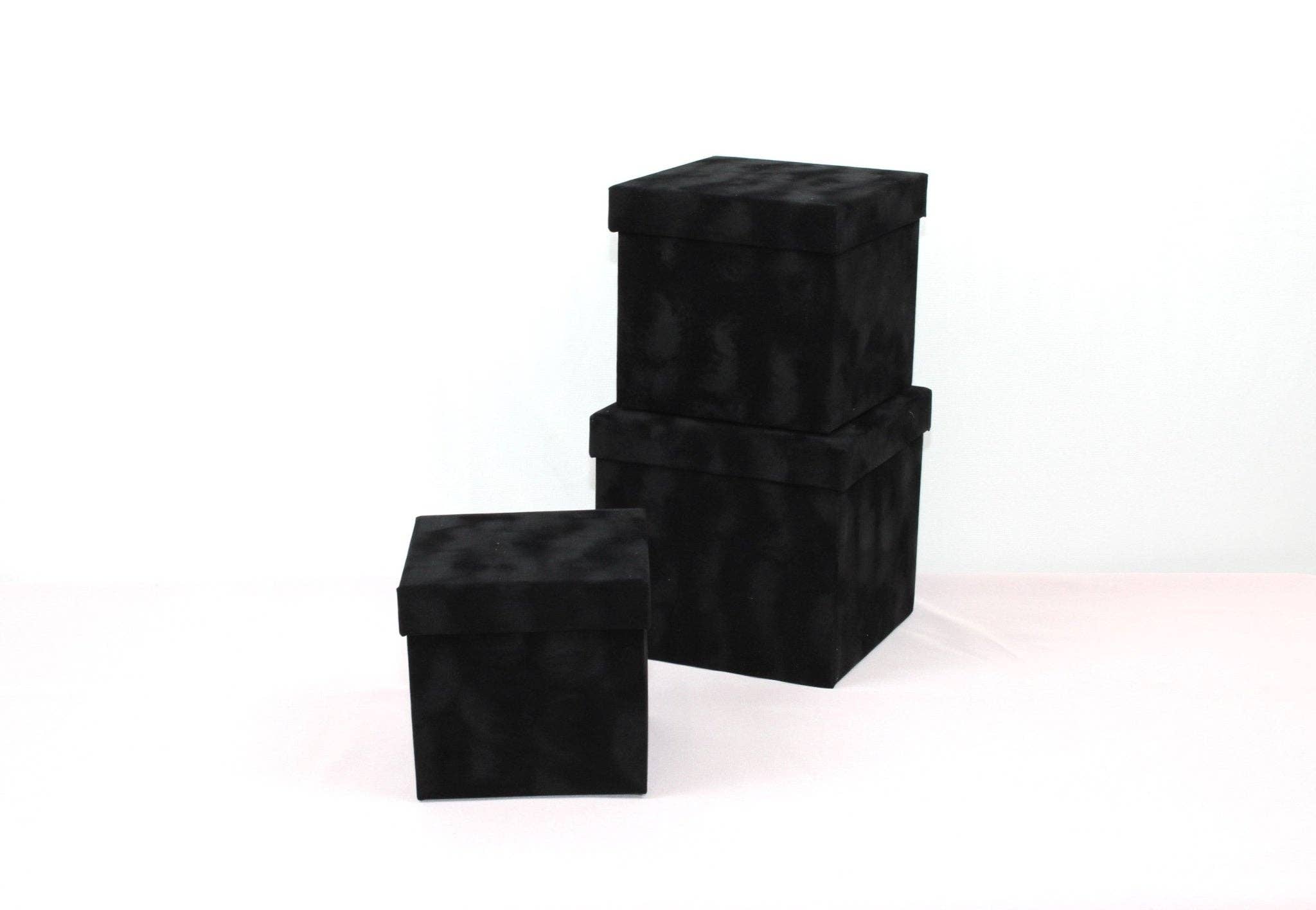 Elegant Design Supply - Wholesale Decorative Box - Velvet Cube Square Flower Hat Box with Lid2
