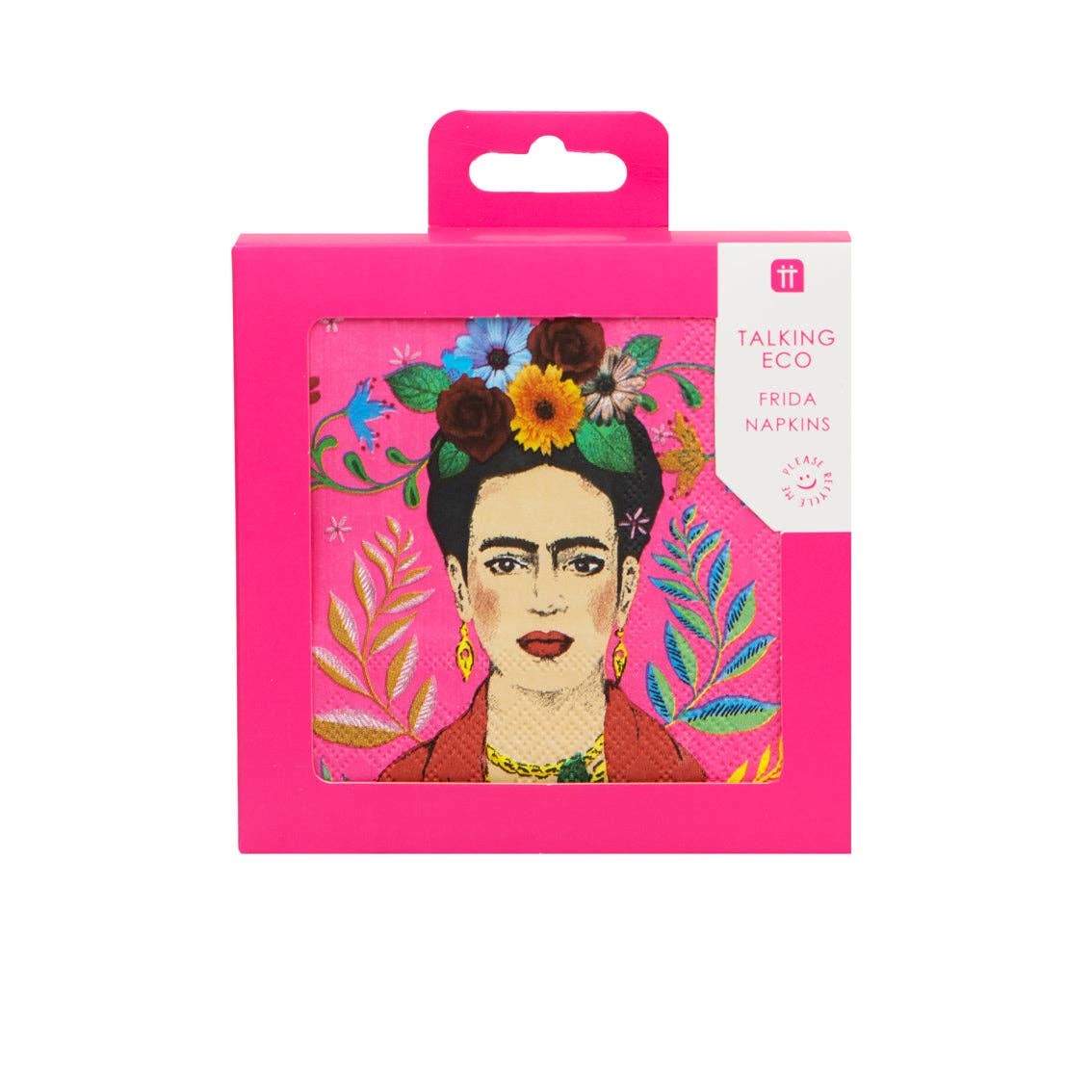 Talking Tables EU – Großhandel Einweg-Serviette – Rosa Frida Kahlo Cocktail-Servietten | 20er-Pack | Sommerparty |0