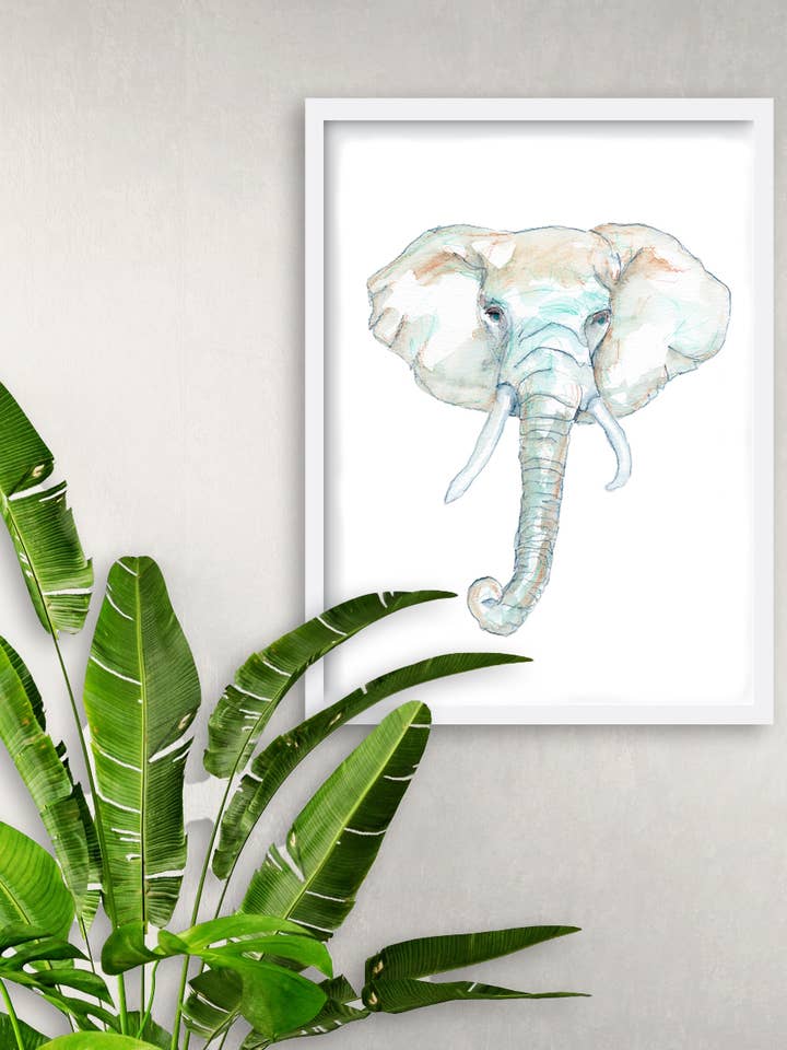 "Elephant King" (wildlife art print) for wholesale by davidkjonesart