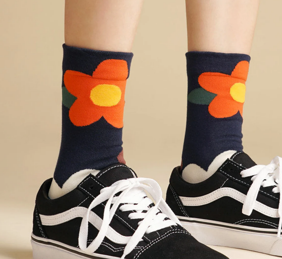 Comfortarians – wholesale Strumpor - Dam – Dam Mönstrade Strumpor, Stickade Strumpor, Blommig Design St8