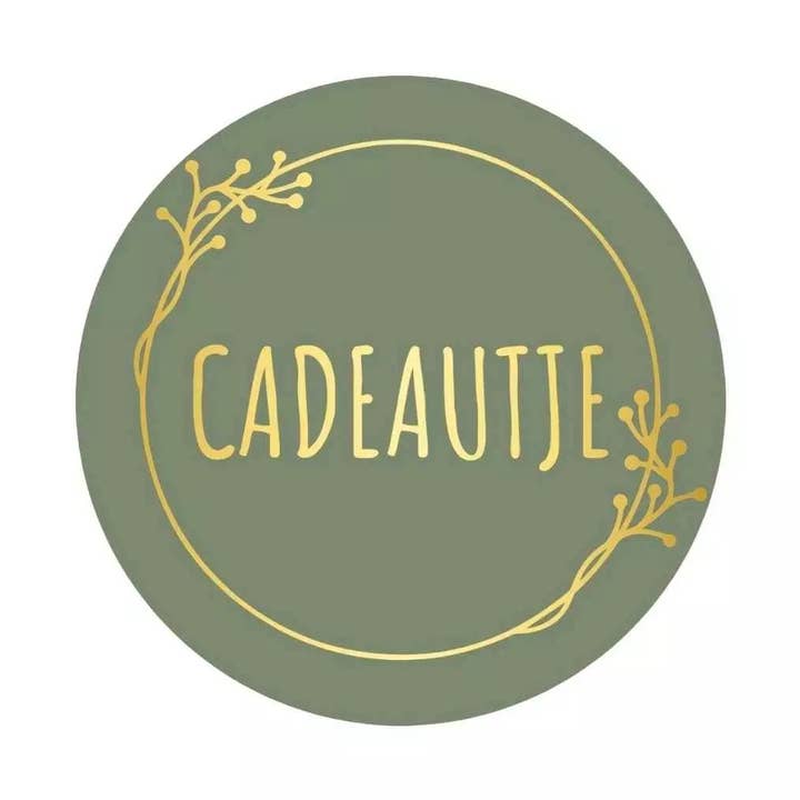 Present | guld/olivgrön | 250st. -Klistermärke-Etikett- för wholesale av kadopapier.net
