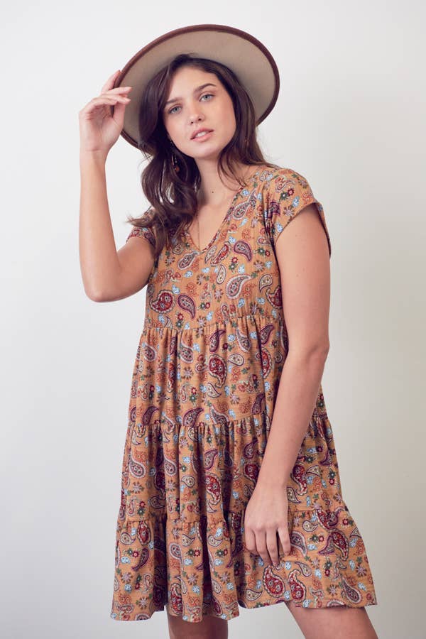 JADE BY JANE – wholesale Klänning - Dam – PAISLEY PRINT VNECK BABYDOLL-KLÄNNING - Bohemisk Stil14