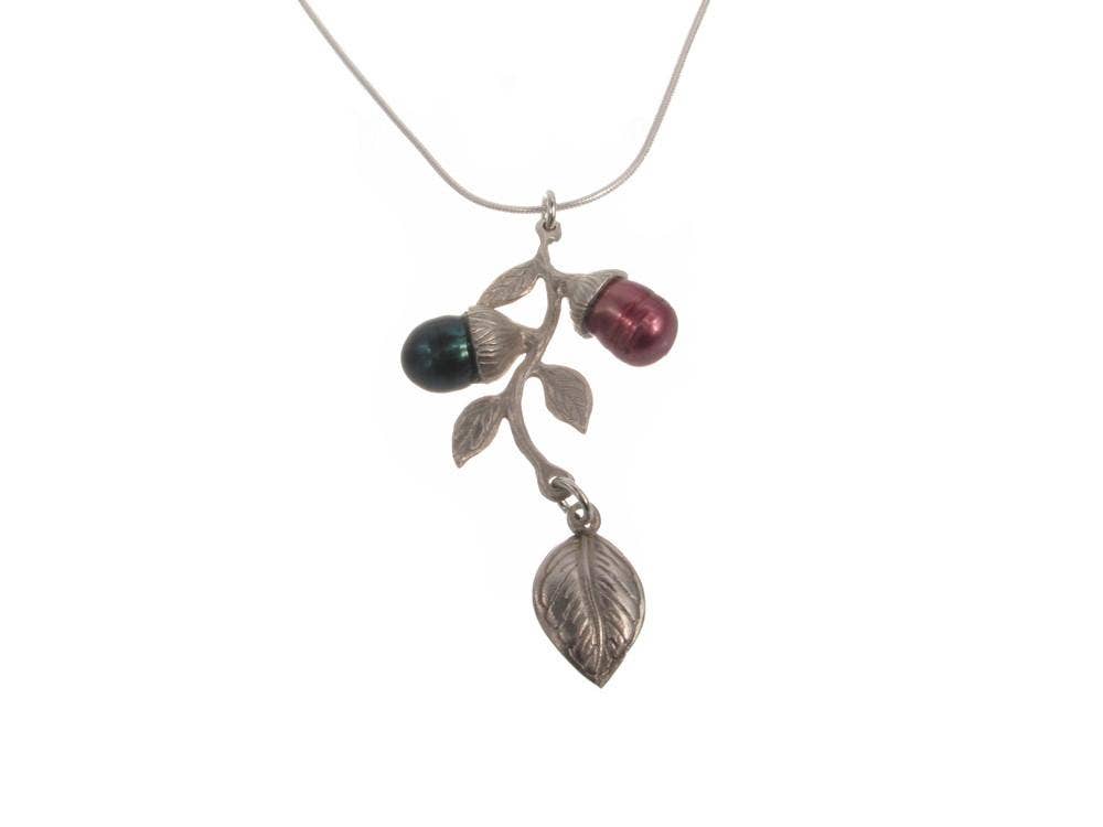 Erica Zap Designs - Wholesale Pendant/Charm Necklace - Branch Pearl & Leaf Pendant2