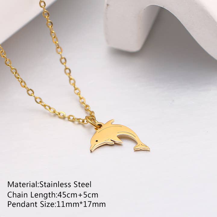 Oro Vintage Delfín Animal Marino Joya de Playa - Minimalista para venta al por mayor de Gemscape UK