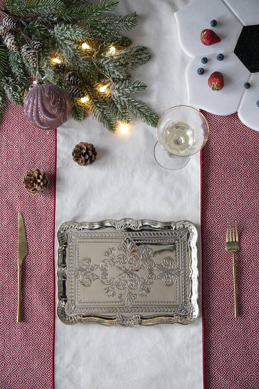 A&B Home Group Inc. - Wholesale Decorative Plate/Dish/Bowl - 12x9" Golden Scrollwork Plastic Charger Plate4