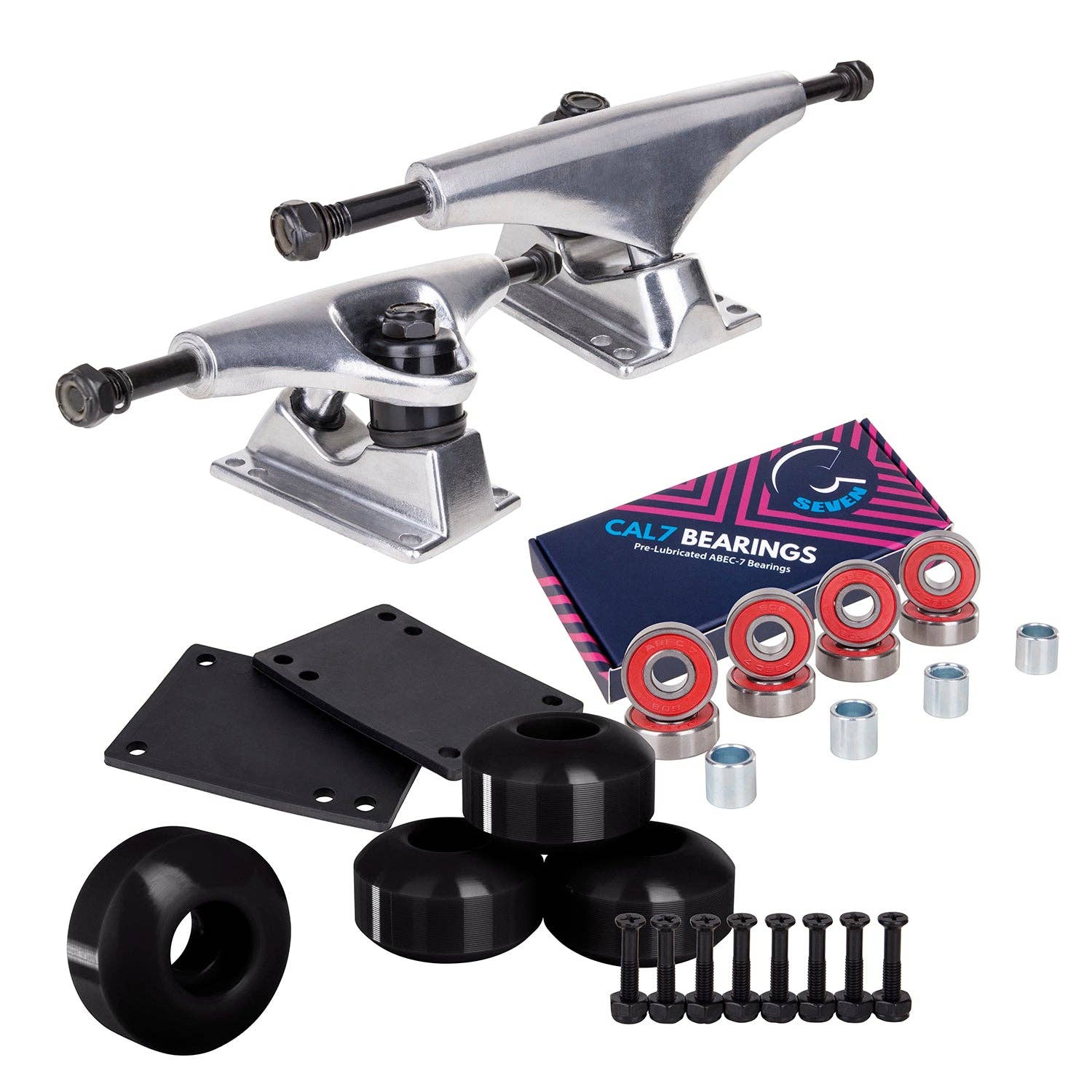 Cal 7 - Wholesale Sporting Accessories - Skateboard Setup Combo | Silver Trucks & 99A Wheels11