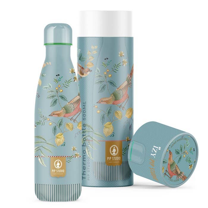 Izy - Wholesale Water Bottle - Pip Studio Insulated Bottle - Little Birds Blue - 500ml
