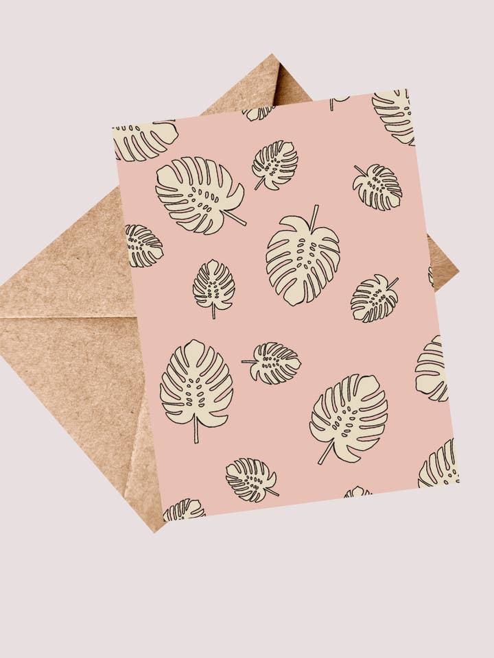 Monstera Collage Card for wholesale by Sierra Rehrer Designs