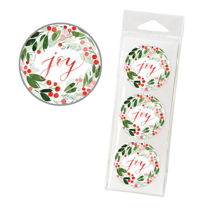 Holiday Envelope Seals - Christmas Botanical for wholesale by GINA B DESIGNS