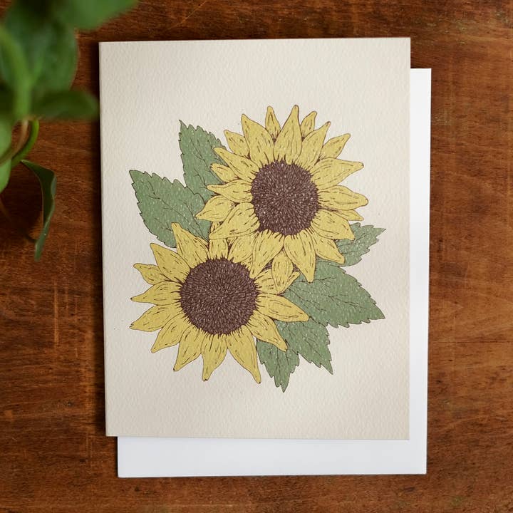 Sunflower (Promise of Guidance) | Botanical Greeting Card for wholesale by annalisa v. sawtell