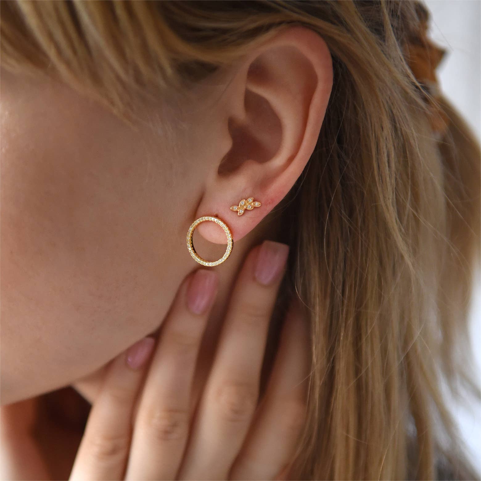 FELIX Z DESIGNS - Wholesale Stud/Post Earrings - 925 CZ Circle of Life Earrings1