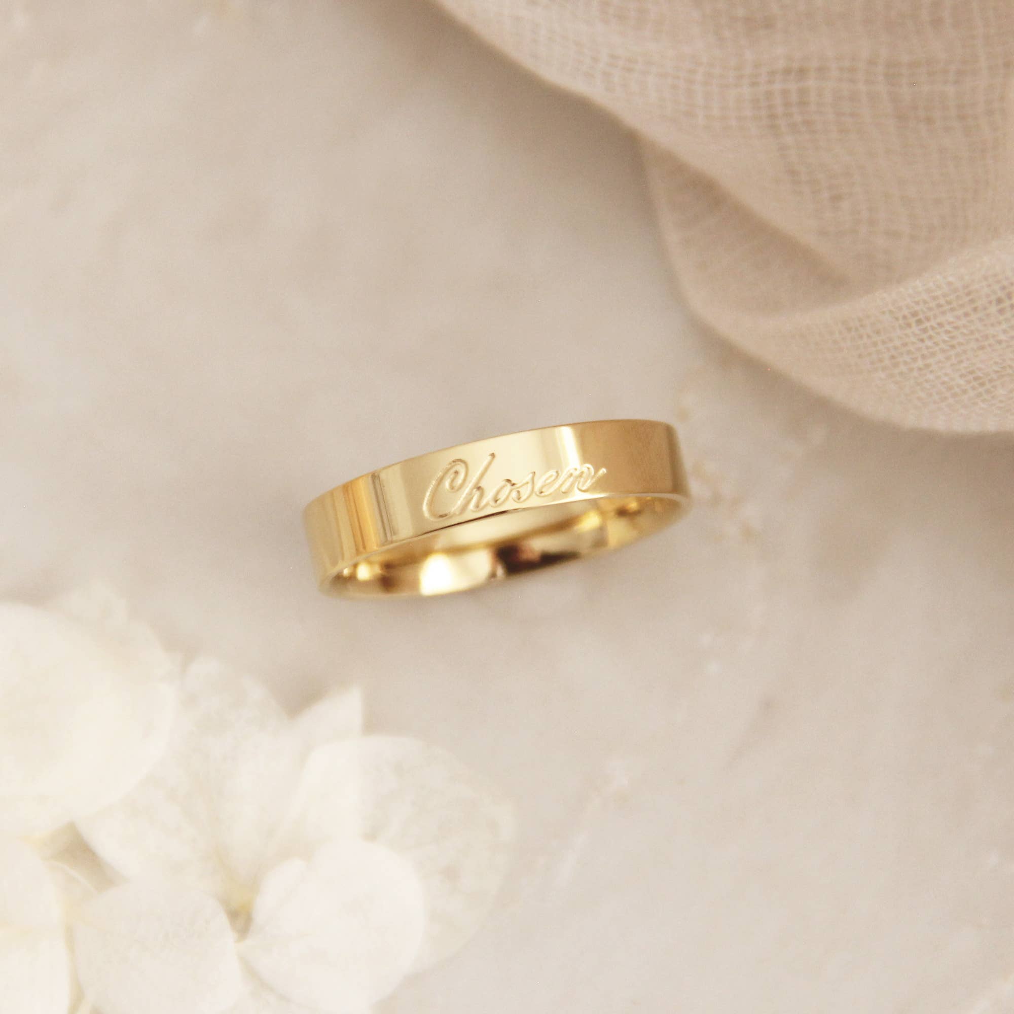 LoveStory Collection - Wholesale Band/Stacked Ring - Chosen 4mm Band Ring, Ephesians 1:4-5, Christian Jewelry2