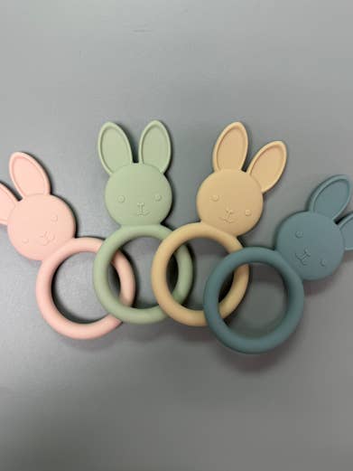 All Silicone Bunny Teething Ring for wholesale by Three Hearts & Co./EMO & CO.