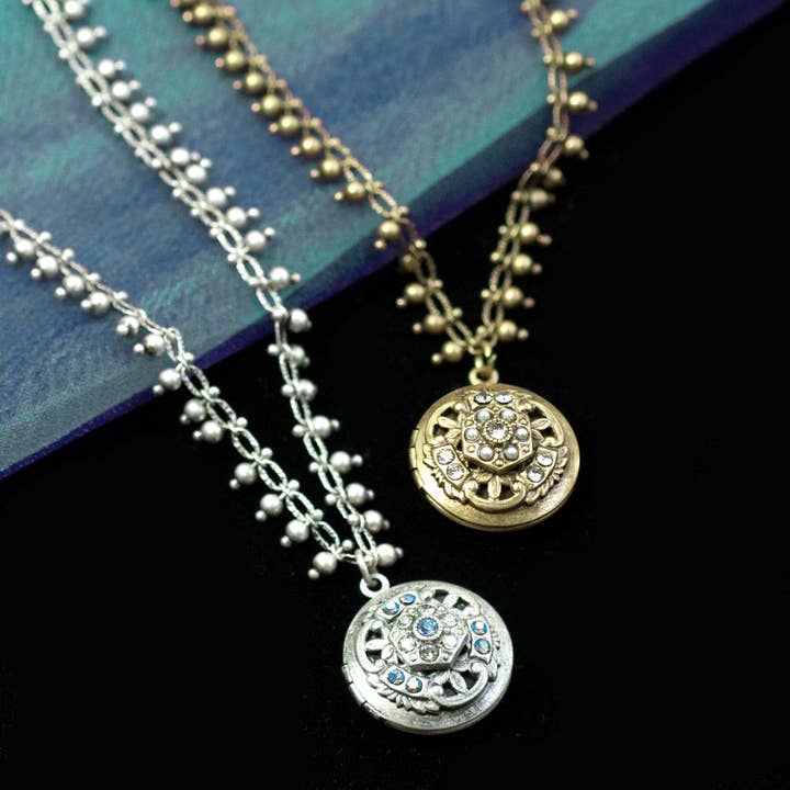 Locket Confetti Necklace N1632 for wholesale by Sweet Romance Jewelry