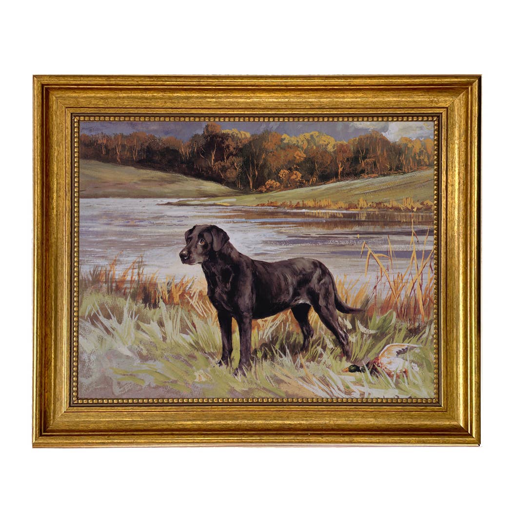 Madison Bay Co. - Historical Home Decor Reproductions - Wholesale Art Print - Labrador Retriever with Duck Framed Painting Print on Canvas2