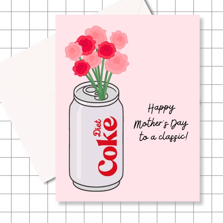 Moederdag Dieet Coke Geïnspireerde Wenskaart voor wholesale door Motel Paper Los Angeles