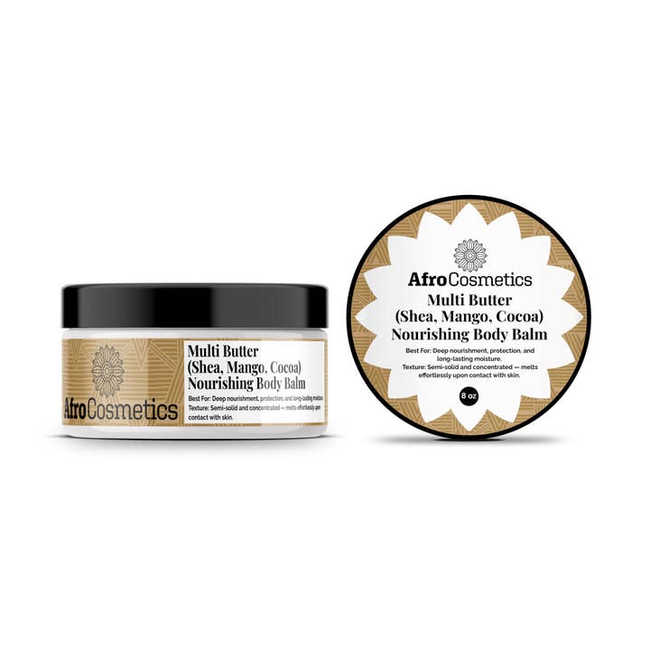 Nourishing Body Balm-Multi Butter (shea, mango, cocoa) 8 oz for wholesale by AfroCosmetics & Culture