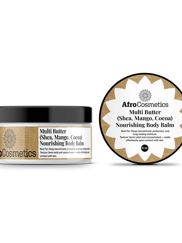 Nourishing Body Balm-Multi Butter (shea, mango, cocoa) 8 oz for wholesale by AfroCosmetics & Culture