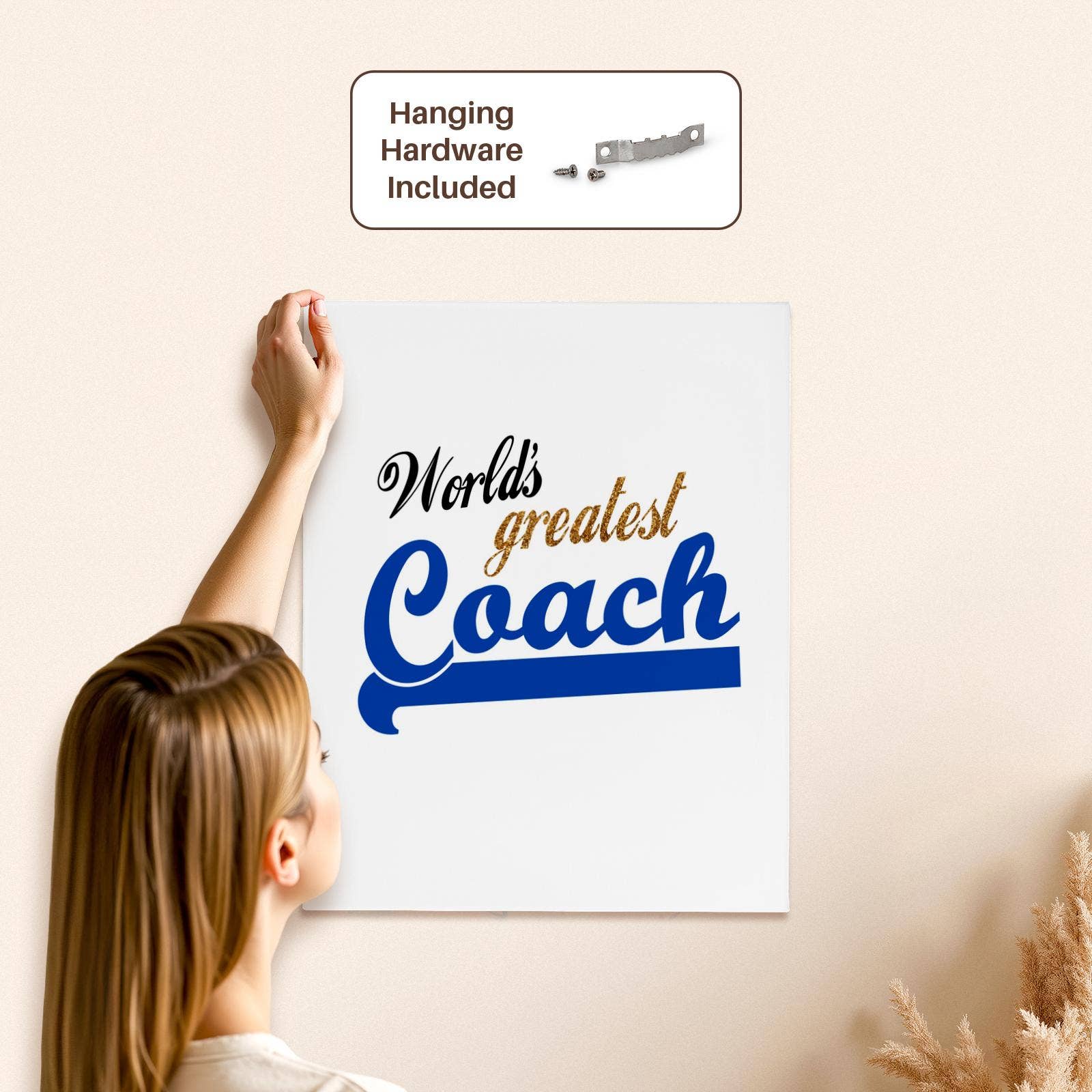 3dRose - Wholesale Art Print - 3dRose, Worlds Greatest Coach - Best sports instructor - for physical education teachers and other coaches, Museum Grade Canvas Wrap4