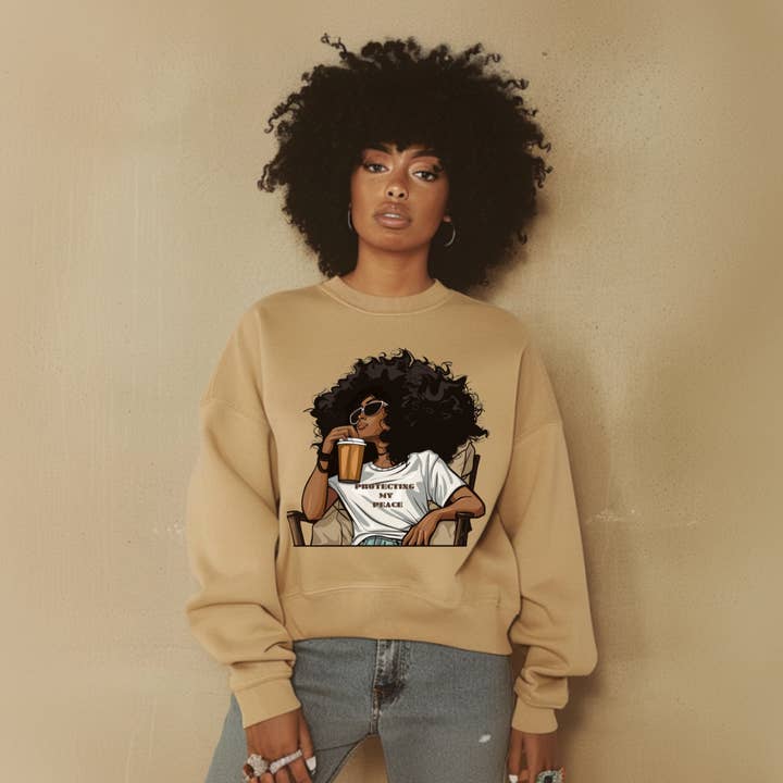 Melanin E-Commerce - Wholesale Graphic Sweatshirt - Women's - Protecting My Peace2