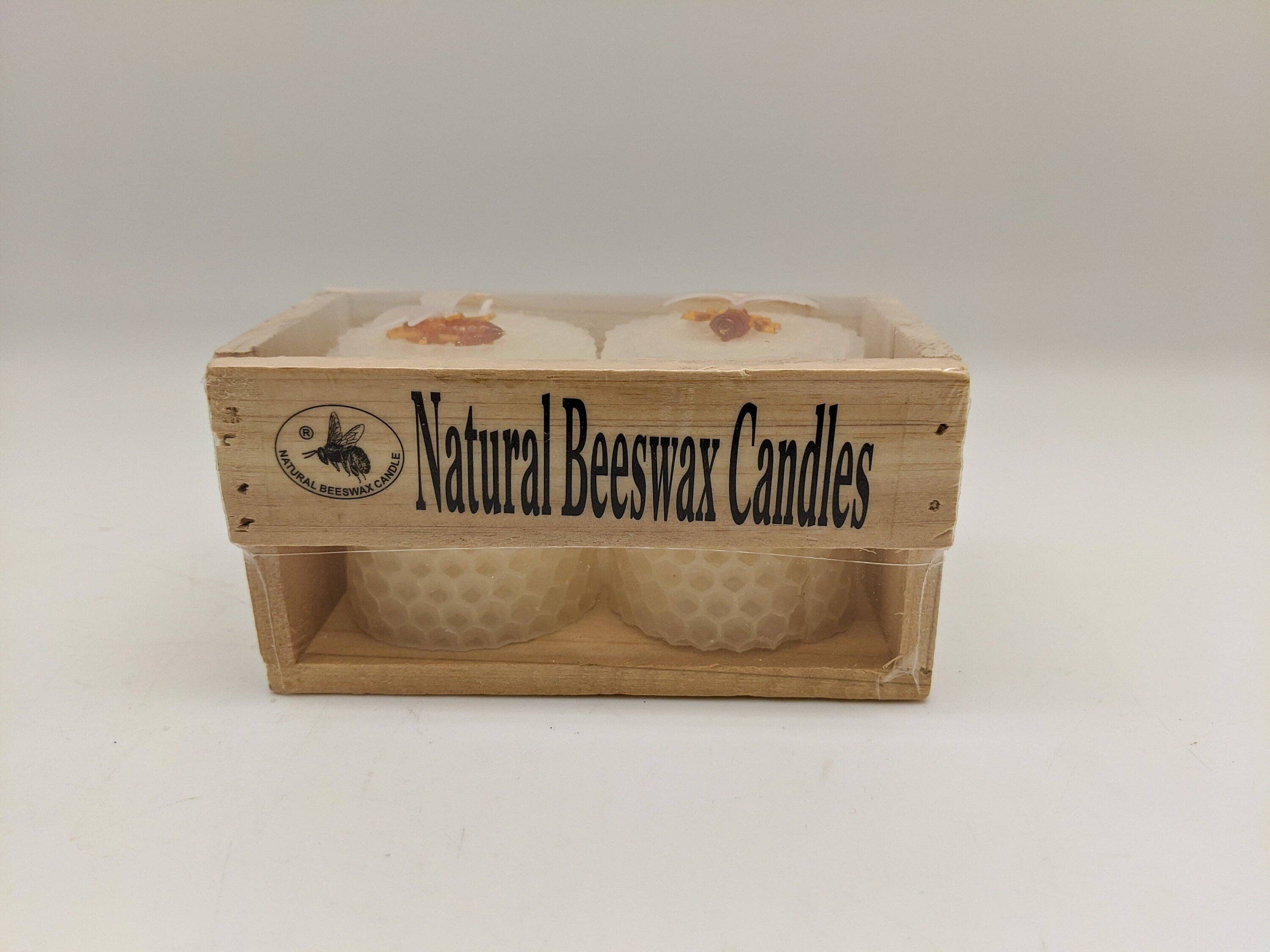 Green Pastures Wholesale - Wholesale Novelty Candle - Natural Beeswax - Small 4''x 2.5'' pillars in  White/Yellow3