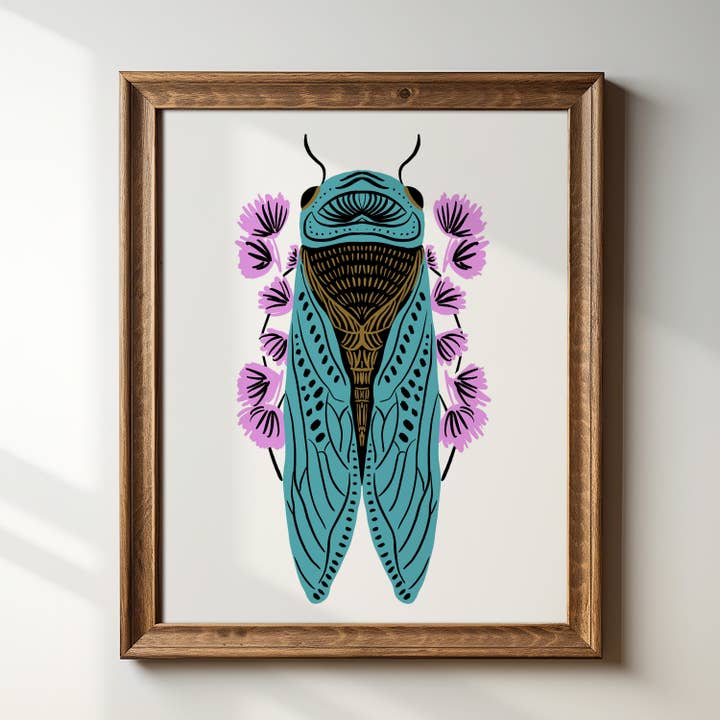 "Cicada - Aqua" - 8" x 10" Giclée Art Print for wholesale by Tara Reed
