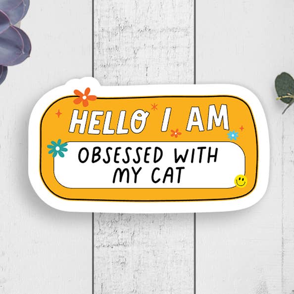 Vinyl-Aufkleber „Obsessed With My Cat“ für den Großhandel von Expression Design Co