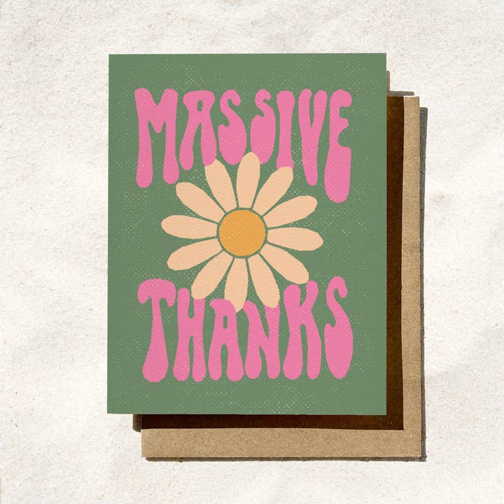 Massive Thanks Card | Flower Thank You Card | Fall Card for wholesale by Daydream Prints
