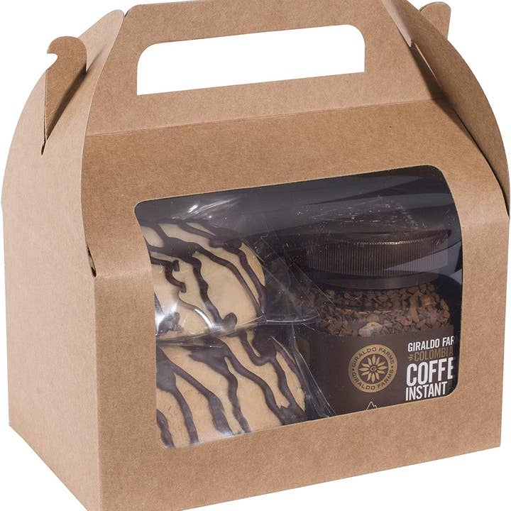 Hammont - Wholesale Party Favor Bag/Box - Kraft Window Treat Box 10 Pack 6.25" X 3.75" X 3.5"