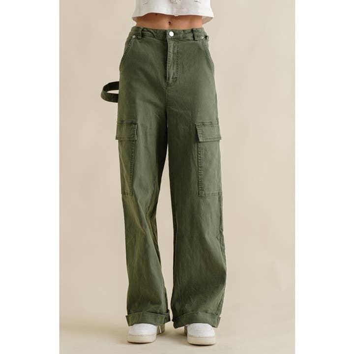 High Rise Stretch Cargo Utility Pants for wholesale by Clothing of America