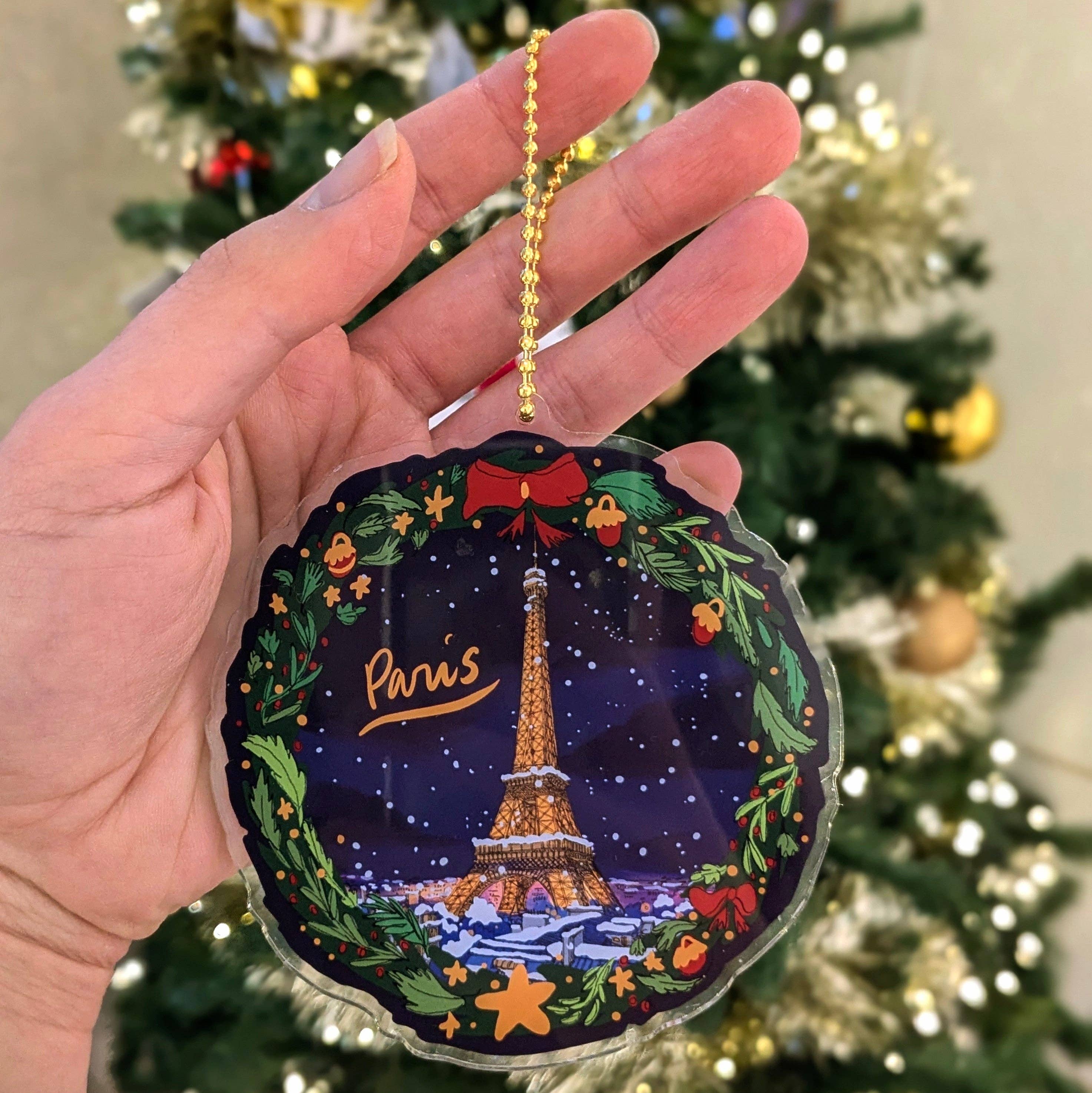 EMILIE ETTORI ILLUSTRATION - Wholesale Christmas Decoration - Eiffel Tower Christmas Ornament at Night3